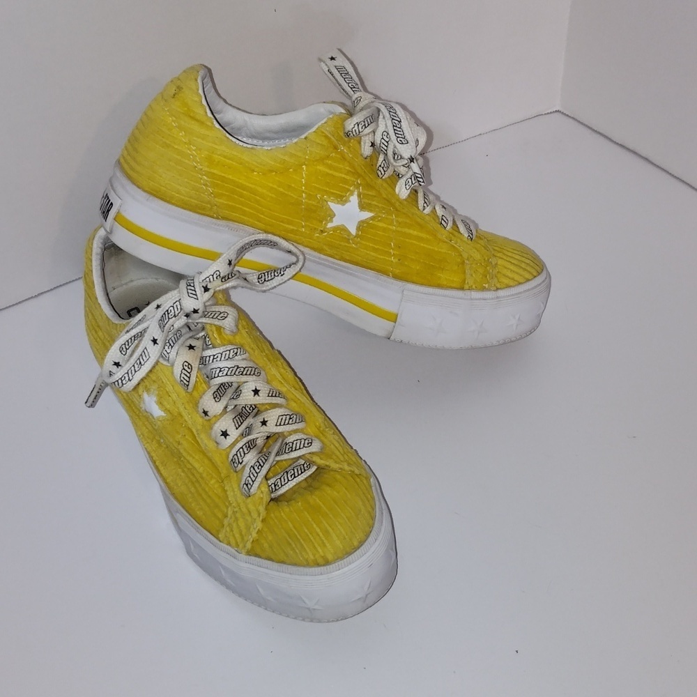Rare Converse x Mademe One Star Platform Sneakers Shoes Yellow Womens 6.5